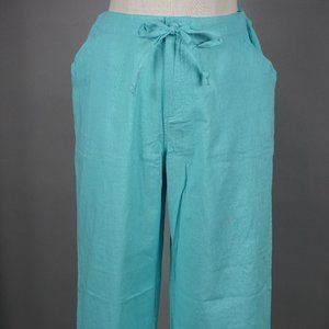 FieldGear Linen Cotton Capris Pants Size 14 Blue